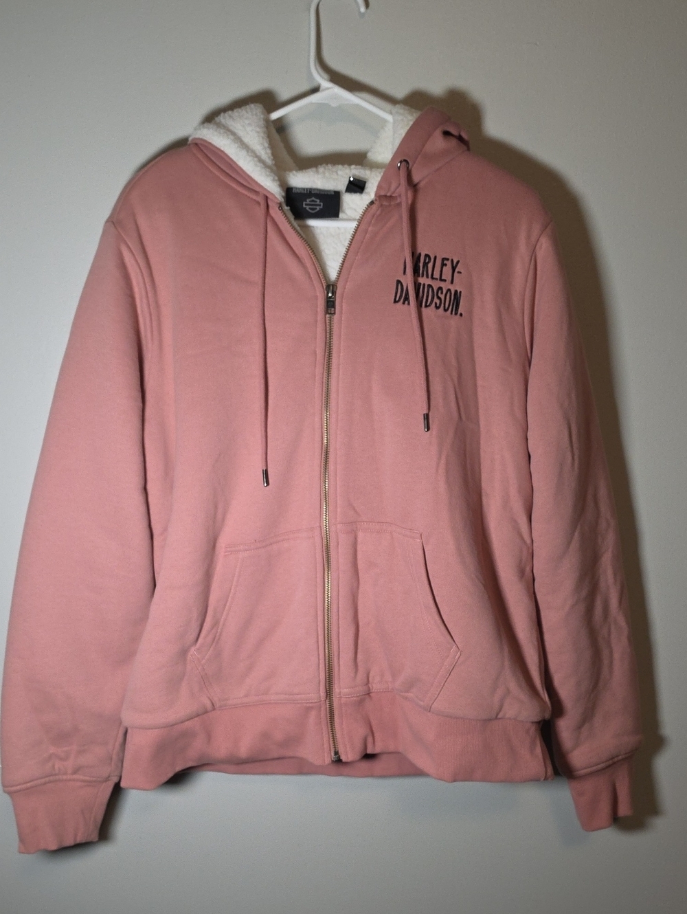 Harley-Davidson Dusty Pink Sherpa-Lined Zip Hoodie